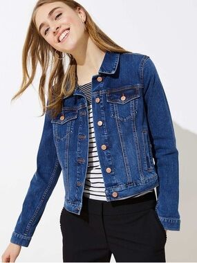 LOFT Classic Dark Blue Denim Jacket